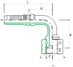 размеры углового 90гр InterLock фитинга JIC(г) с накидной гайкой цилиндрической дюймовой резьбой UNF SAE J514, ISO 725, ISO 8434-2 размеры углового 90гр InterLock фитинга JIC(г) с накидной гайкой цилиндрической дюймовой резьбой UNF SAE J514, ISO 725, ISO 8434-2